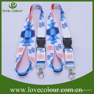 Venta caliente personalizada más baratos de poliéster Neck Lanyard Strap con logotipo de impresión